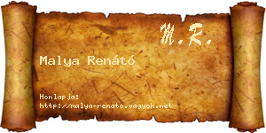 Malya Renátó névjegykártya